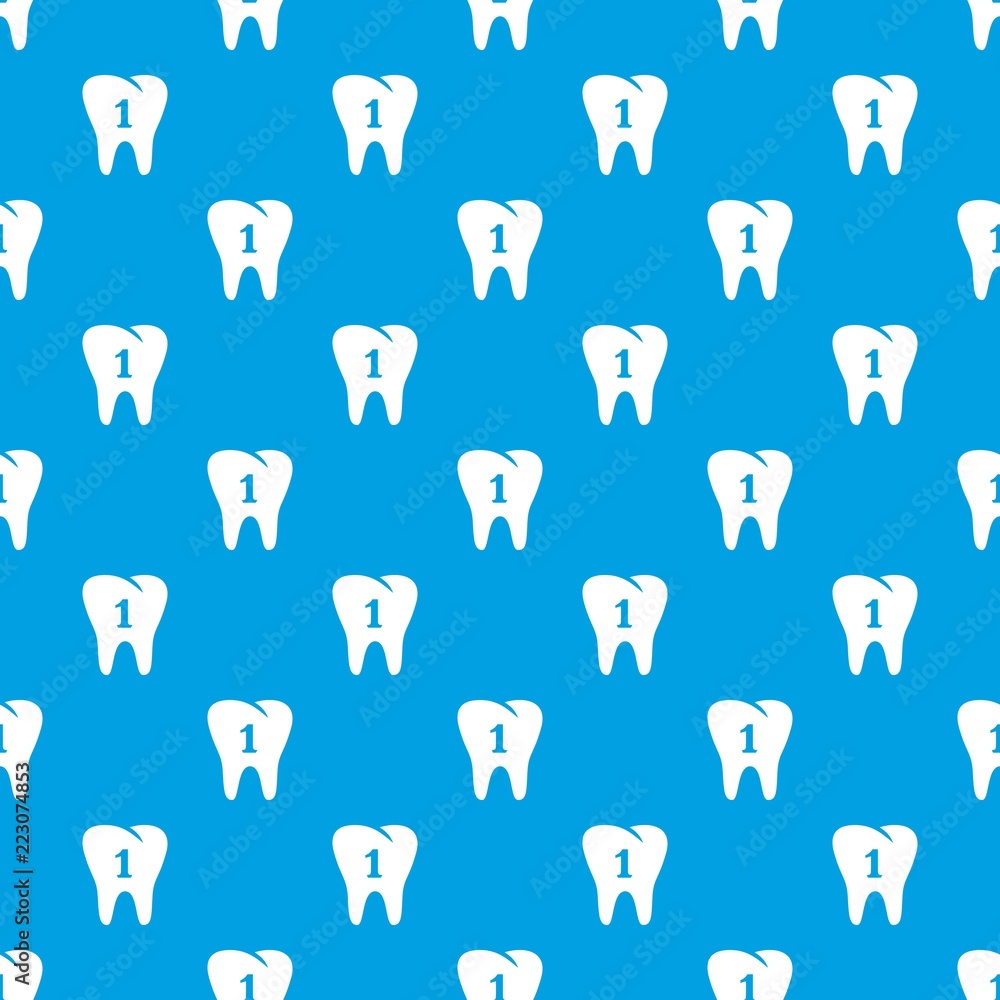 Poster first tooth pattern vector seamless blue repeat for any use
