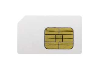 Sim card phone isolated on white background