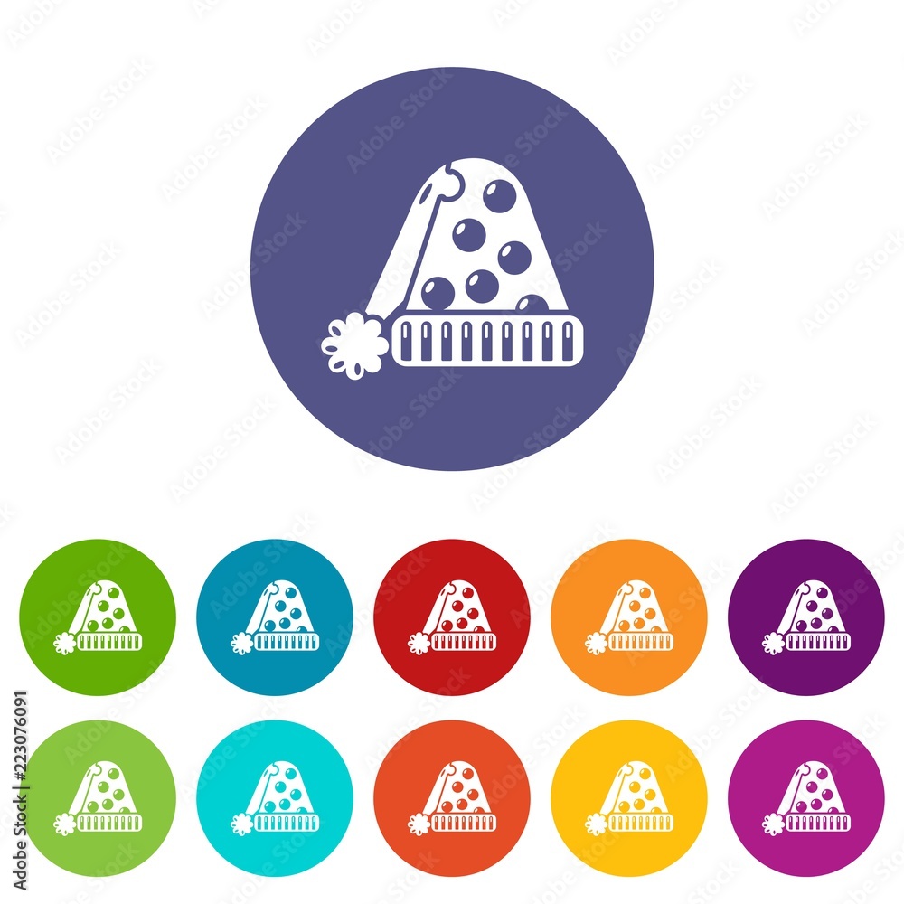 Poster hat for sleep icons color set vector for any web design on white background