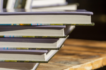 The books on the table