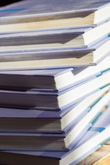 The books on the table