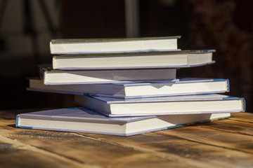 The books on the table