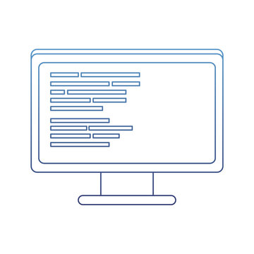 degraded outline computer technology with data code program