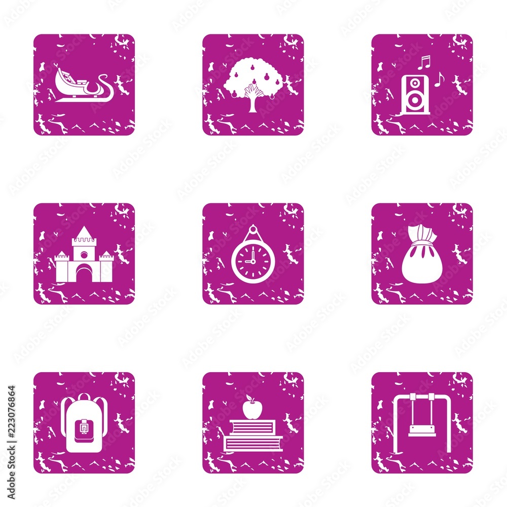 Aufkleber great change icons set. grunge set of 9 great change vector icons for web isolated on white backgrou