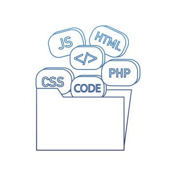 degraded outline folder file with programming code technology