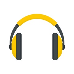 Rap headset icon. Flat illustration of rap headset vector icon for web design