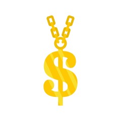 Gold dollar symbol icon. Flat illustration of gold dollar symbol vector icon for web design
