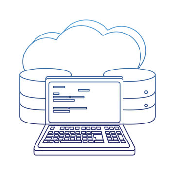degraded outline cloud data and computer system code