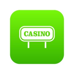 Casino sign icon digital green for any design isolated on white vector illustration