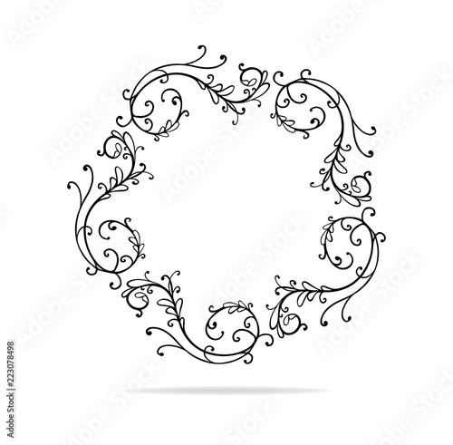 circle vector design element beautiful fancy curls and swirls frame black swirls designs