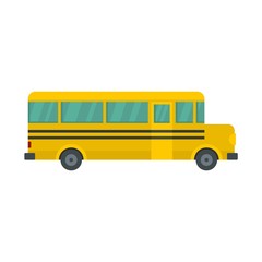 Obraz na płótnie Canvas Side of school bus icon. Flat illustration of side of school bus vector icon for web design