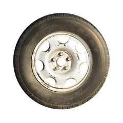 car wheel on white background