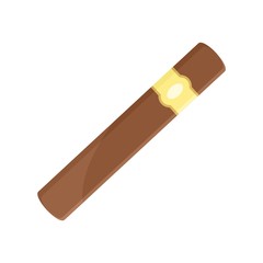 Brown cigar of cuba icon. Flat illustration of brown cigar of cuba vector icon for web design