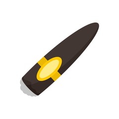 Big brown cuban cigar icon. Flat illustration of big brown cuban cigar vector icon for web design