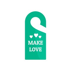 Make love hanger tag icon. Flat illustration of make love hanger tag vector icon for web design