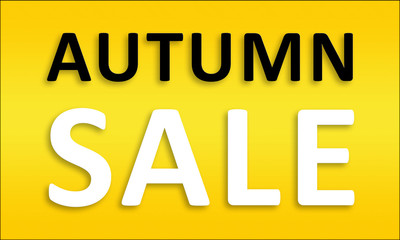 Autumn Sale - Golden business poster. Clean text on yellow background.
