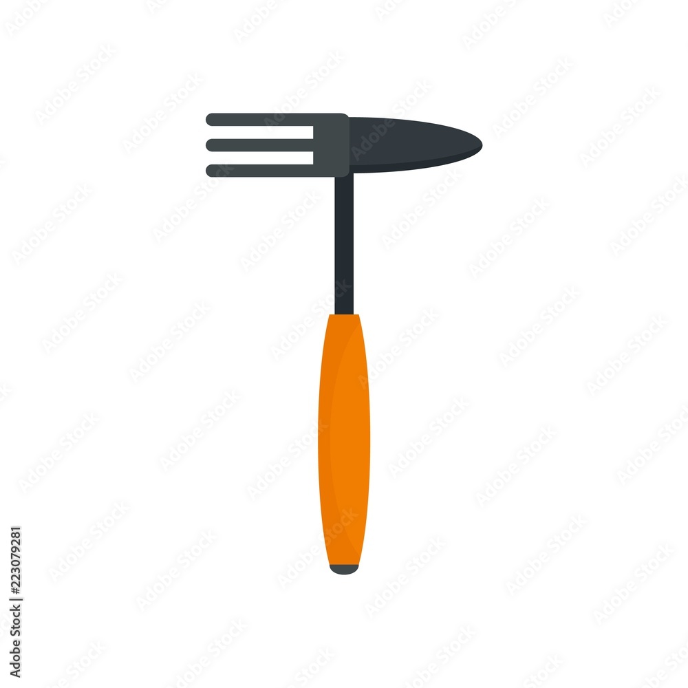 Poster hand rake tool icon. flat illustration of hand rake tool vector icon for web design