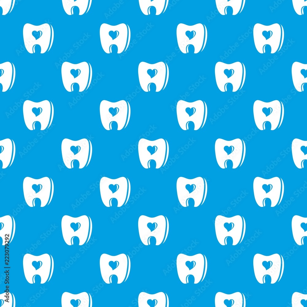 Poster healthy tooth pattern vector seamless blue repeat for any use