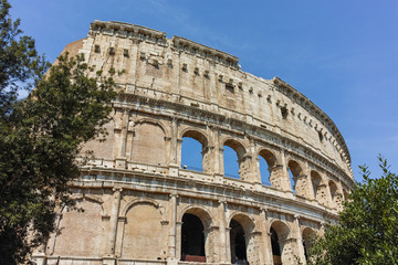 Obraz premium Outside view of Colosseum in city of Rome, Italy