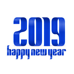 2019 happy new year ribbon lettering illustration