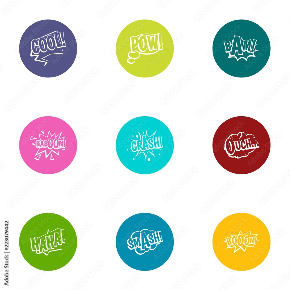 Poster mapping icons set. flat set of 9 mapping vector icons for web isolated on white background