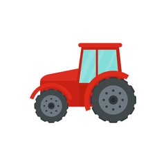 Farm tractor icon. Flat illustration of farm tractor vector icon for web design