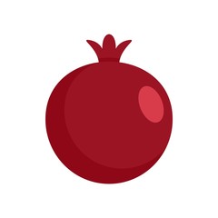 Red fresh eco pomegranate icon. Flat illustration of red fresh eco pomegranate vector icon for web design