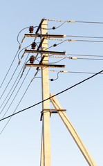 electrical pole. sky, clouds