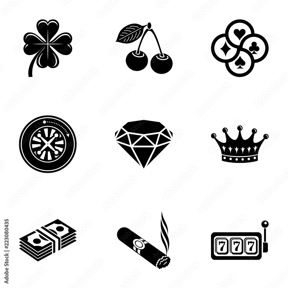 Poster lucky day icons set. simple set of 9 lucky day vector icons for web isolated on white background