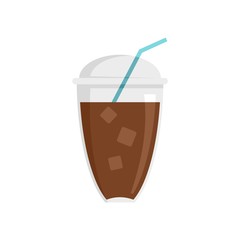 Ice coffee icon. Flat illustration of ice coffee vector icon for web design