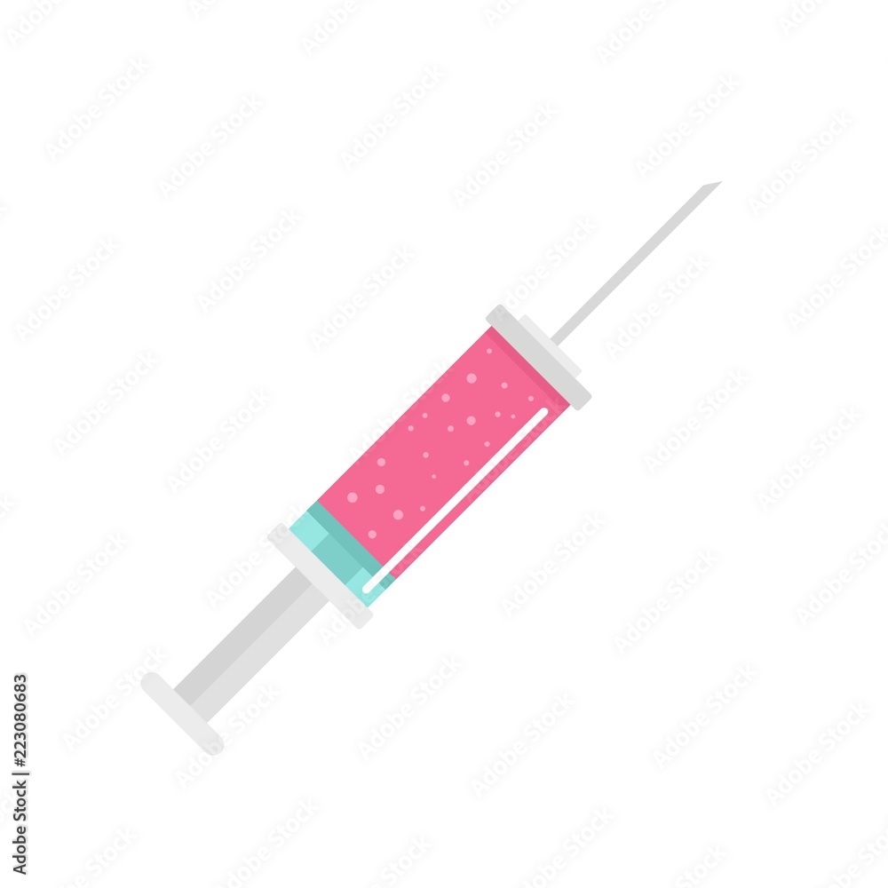 Poster contraceptive injection icon. flat illustration of contraceptive injection vector icon for web desig