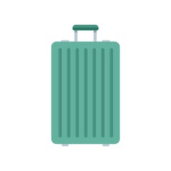 Green travel bag icon. Flat illustration of green travel bag vector icon for web design