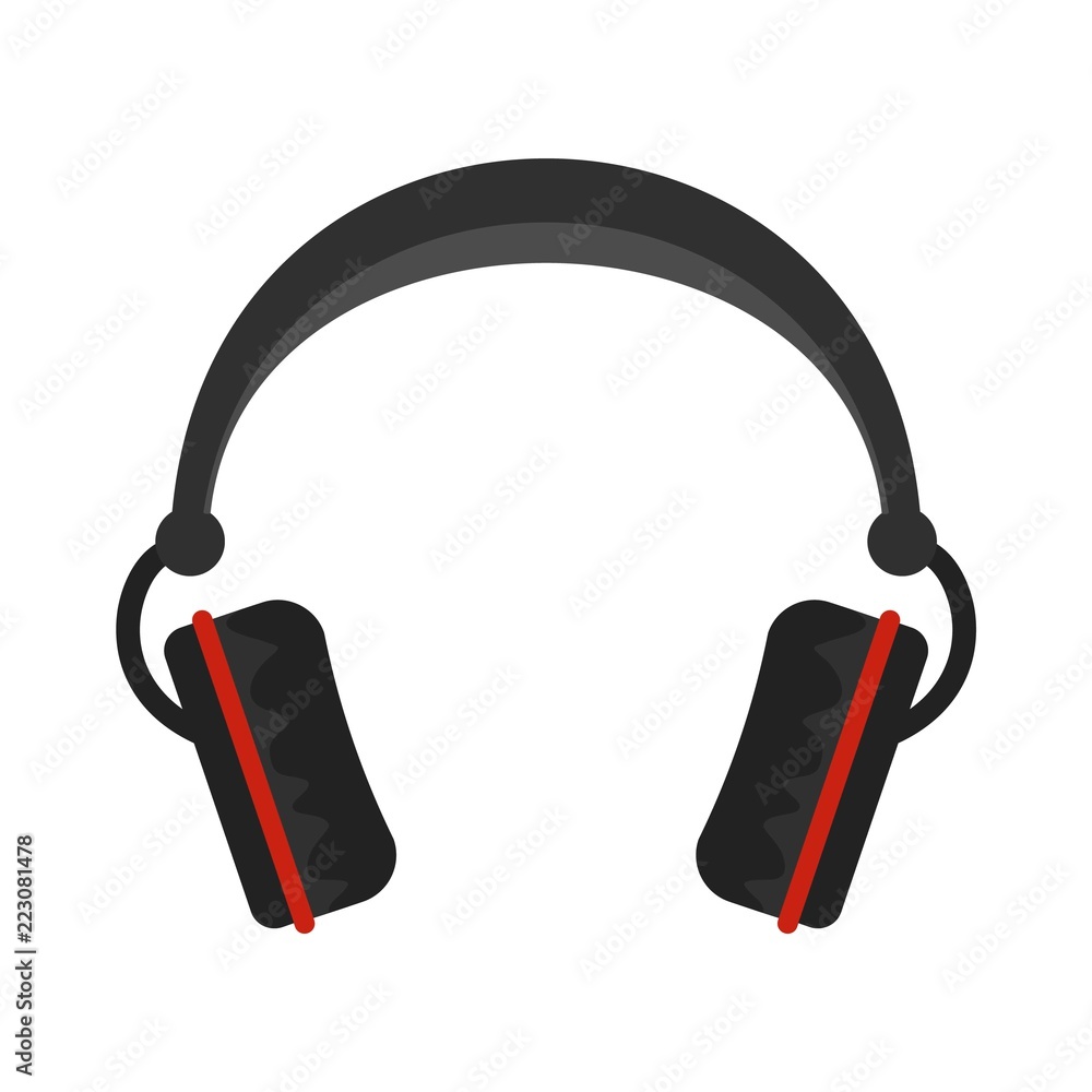 Sticker modern headphones icon. flat illustration of modern headphones vector icon for web design