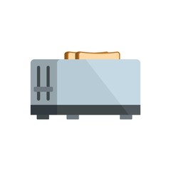 Kitchen toaster icon. Flat illustration of kitchen toaster vector icon for web design
