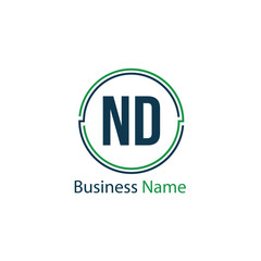 Initial Letter ND Logo Template Design