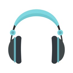 Rock headphones icon. Flat illustration of rock headphones vector icon for web design