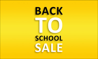 Back To School Sale - Golden business poster. Clean text on yellow background.