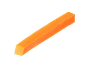 Piece of ripe carrot on white background