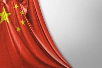 Isolated China Flag waving 3d Realistic China Flag Rendered