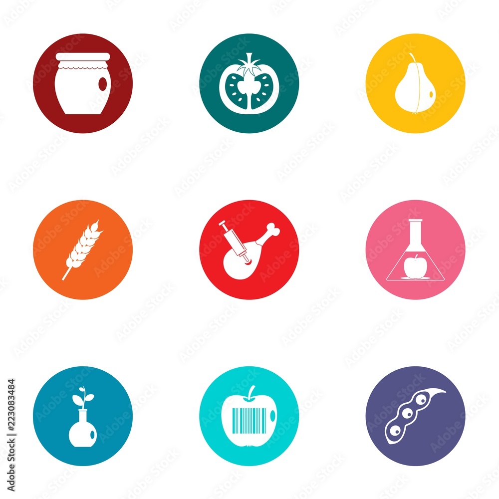Poster improve the genome icons set. flat set of 9 improve the genome vector icons for web isolated on whit