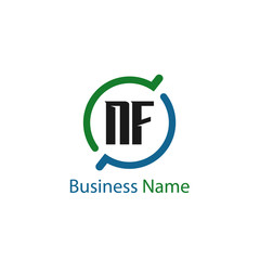 Initial Letter NF Logo Template Design
