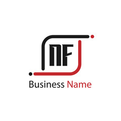 Initial Letter NF Logo Template Design