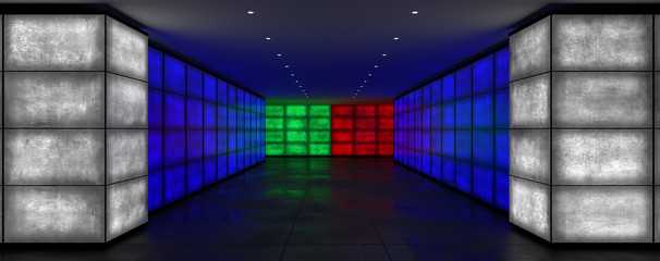 Grungy light walls 3d rendering