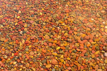 Lake McDonald under water rocks,