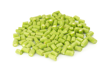Long bean slice isolated on white background