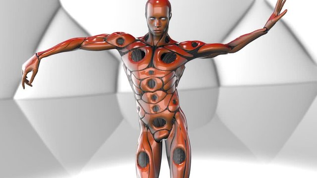 Robotic Artificial intelligence AI deep learning computer - Dancing cyborg