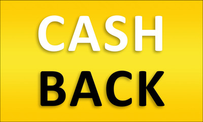 Cash Back - Golden business poster. Clean text on yellow background.