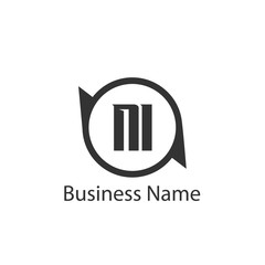 Initial Letter NI Logo Template Design