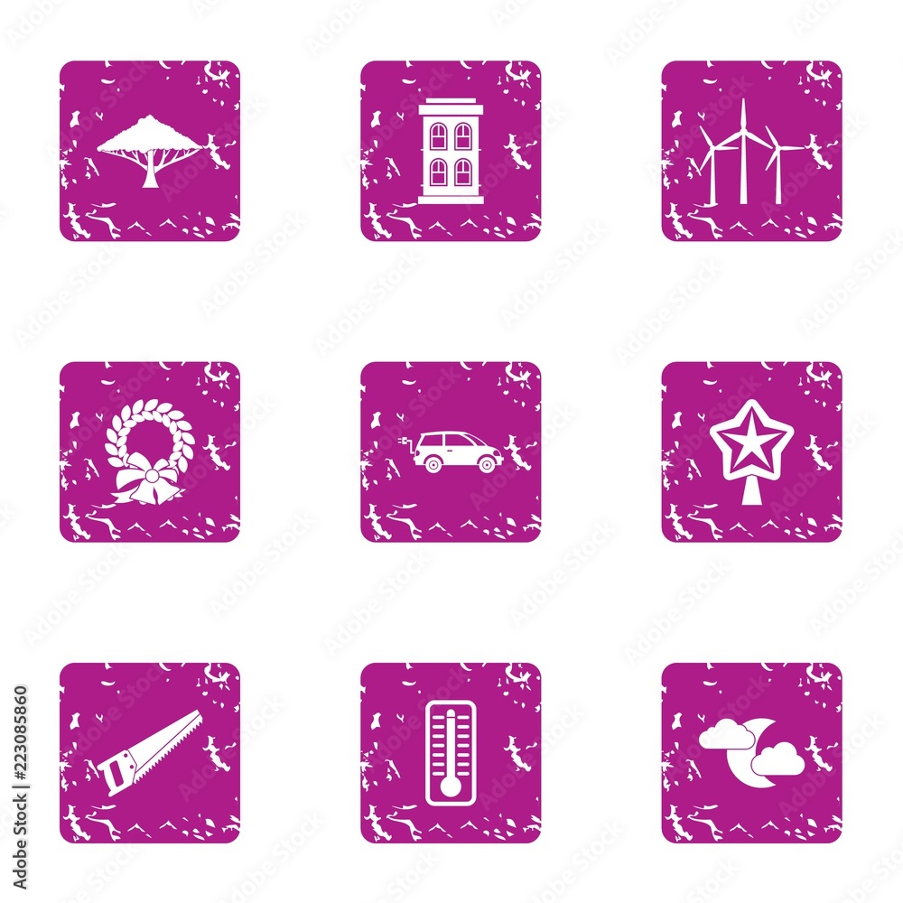 Aufkleber omen icons set. grunge set of 9 omen vector icons for web isolated on white background