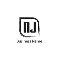 Fototapeta premium Initial Letter NJ Logo Template Design